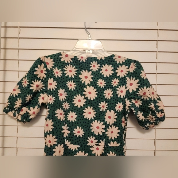 Princess Highway Floral Green Linen Dress With Daisy's. Size 6 Cottagecore! - Picture 7 of 12